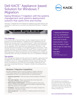 Dell KACE Appliance-based Solution for Windows 7 Migration
