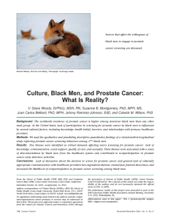 Culture, Black Men, and Prostate Cancer: What Is Reality?