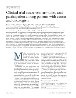 Clinical trial awareness, attitudes, and participation among patients with cancer and oncologists