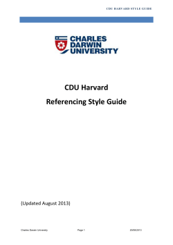 CDU Harvard Referencing Style Guide  (Updated August 2013)