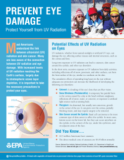 M PREVENT EYE DAMAGE Protect Yourself from UV Radiation