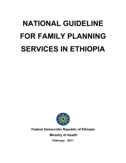 NATIONAL GUIDELINE FOR FAMILY PLANNING SERVICES IN ETHIOPIA