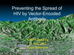Preventing the Spread of HIV by Vector-Encoded  Antibody