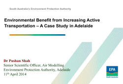 Environmental Benefit from Increasing Active – A Case Study in Adelaide Transportation