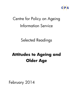 Centre for Policy on Ageing Information Service Selected Readings