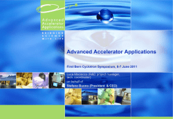 Advanced Accelerator Applications Luca Maciocco (R&amp;D project manager, tech. coordinator) on behalf of