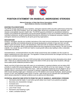POSITION STATEMENT ON ANABOLIC, ANDROGENIC STEROIDS
