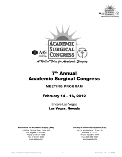 7 Annual Academic Surgical Congress February 14 - 16, 2012