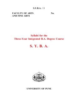 S. Y. B. A. Syllabi for the Three-Year Integrated B.A. Degree Course