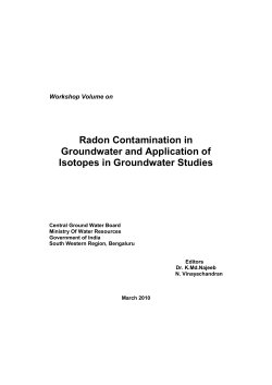 Radon Contamination in Groundwater and Application of Isotopes in Groundwater Studies