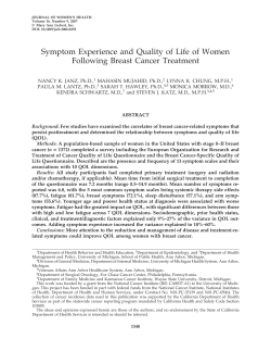 Symptom Experience and Quality of Life of Women