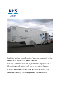 South East Scotland Breast Screening Programme is currently inviting