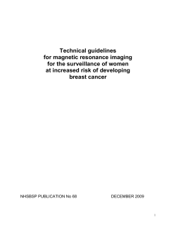 Technical guidelines for magnetic resonance imaging for the surveillance of women