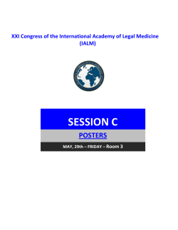 SESSION C POSTERS  XXI Congress of the International Academy of Legal Medicine