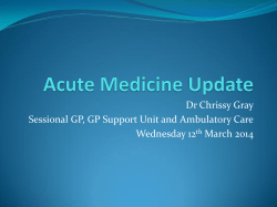 Dr Chrissy Gray Sessional GP, GP Support Unit and Ambulatory Care