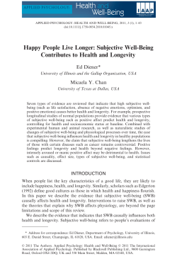 Happy People Live Longer: Subjective Well-Being Contributes to Health and Longevity