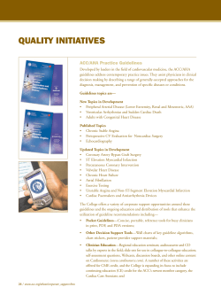 QUALITY INITIATIVES ACC/AHA Practice Guidelines