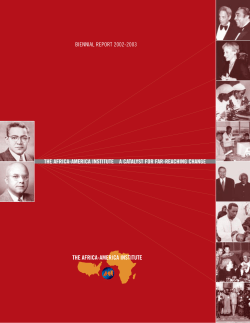THE AFRICA-AMERICA INSTITUTE A CATALYST FOR FAR-REACHING CHANGE BIENNIAL REPORT 2002-2003