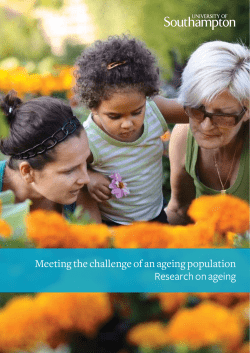 Meeting the challenge of an ageing population Research on ageing