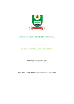 NATIONAL OPEN UNIVERSITY OF NIGERIA  COURSE CODE: ACC 313