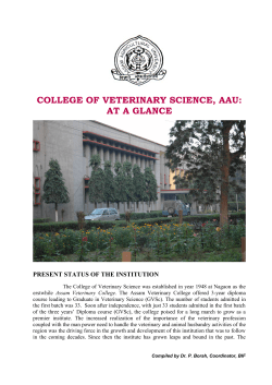 COLLEGE OF VETERINARY SCIENCE, AAU: AT A GLANCE