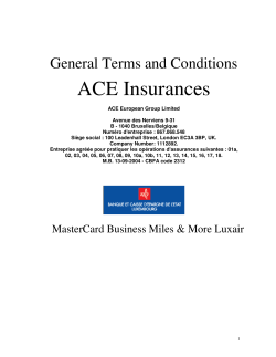 ACE Insurances General Terms and Conditions