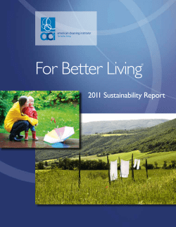 For Better Living 2011 Sustainability Report ®