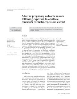 Adverse pregnancy outcome in rats Salacia reticulata