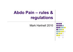 Abdo Pain – rules &amp; regulations Mark Hartnell 2010