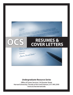 OCS RESUMES &amp; COVER LETTERS Undergraduate Resource Series