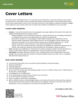 Cover Letters Career Center