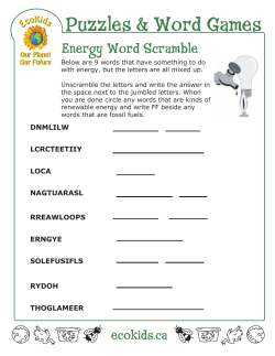 Puzzles &amp; Word Games Energy Word Scramble