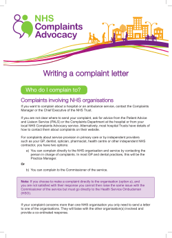 Writing a complaint letter Who do I complain to?
