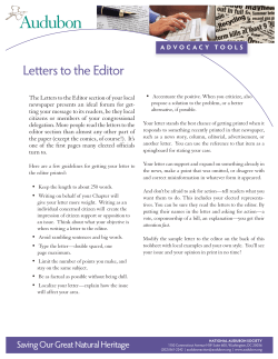 Letters to the Editor newspaper presents an ideal forum for get-