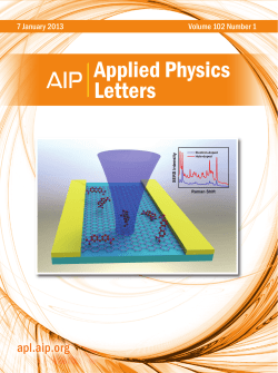 Applied Physics Letters apl.aip.org 7 January 2013