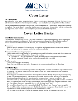 The Cover Letter: