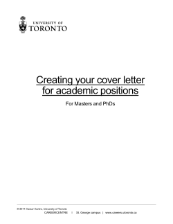 Creating your cover letter for academic positions For Masters and PhDs
