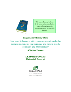 This extended excerpt includes all the leader guide’s introduction Professional Writing Skills