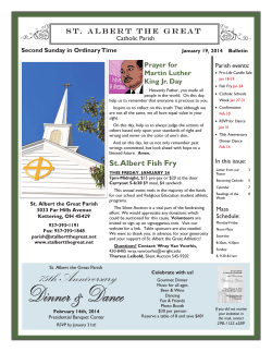 S t .   A l b e r... Catholic Parish Second Sunday in Ordinary Time Parish events: