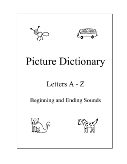 Picture Dictionary  Letters A - Z Beginning and Ending Sounds