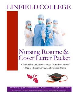 Nursing Resume &amp; Cover Letter Packet LINFIELD COLLEGE