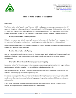 How to write a ‘letter to the editor’