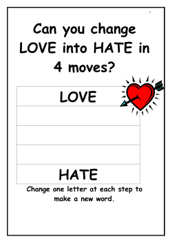 Can you change LOVE into HATE in 4 moves? LOVE