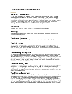 What is a Cover Letter? Creating a Professional Cover Letter 