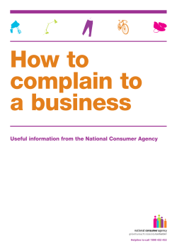 How to complain to a business Useful information from the National Consumer Agency