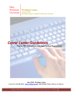 Cover Letter Guidelines  Writing Center Ohio