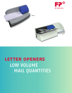 Letter openers low	volume mail	quantities fp-usa.com
