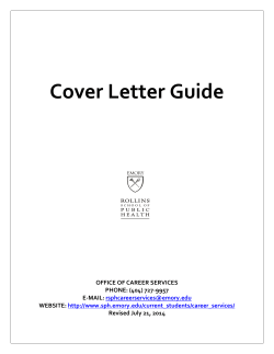 Cover Letter Guide OFFICE OF CAREER SERVICES PHONE: (404) 727-9957