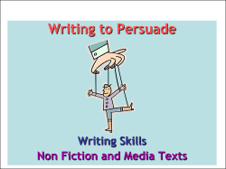 Writing to Persuade  Non Fiction and Media Texts Writing Skills