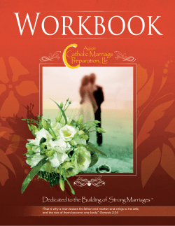 Workbook Catholic Marriage Preparation, Llc Dedicated to the Building of Strong Marriages ™